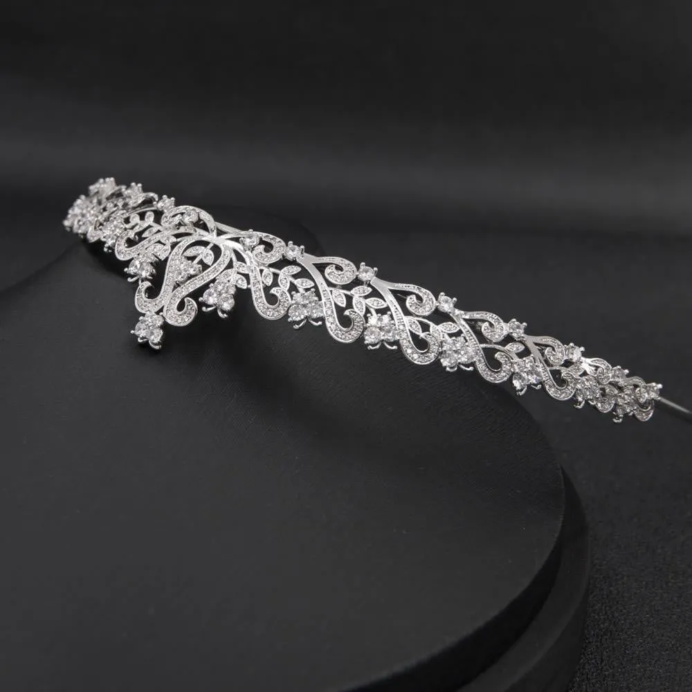 Cubic zircon wedding bridal tiara diadem hair jewelry CH10047