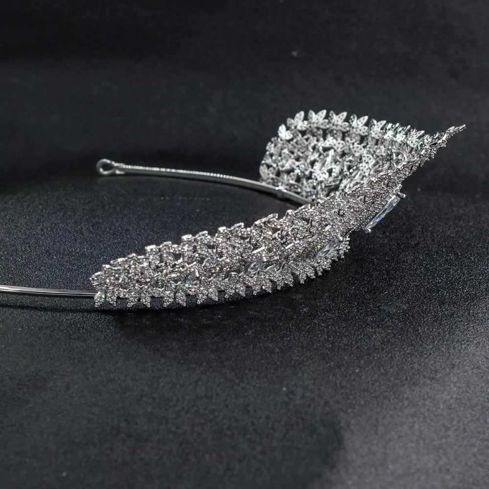 Cubic zircon wedding bridal tiara diadem hair jewelry CH10126