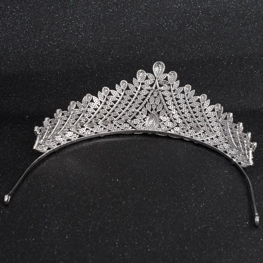 Cubic Zirconia Wedding Bridal Royal Tiara Diadem Crown CH10066