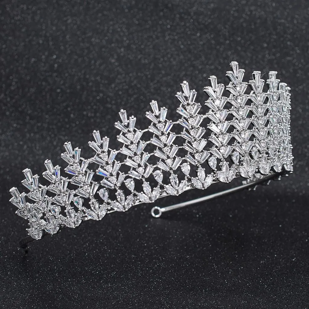 Cubic Zirconia Wedding Bridal Tiara Crown Diadem Hair Accessories CH10272