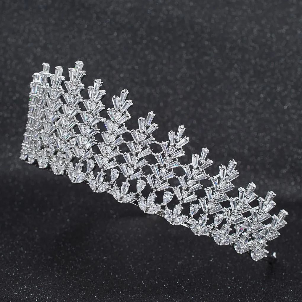 Cubic Zirconia Wedding Bridal Tiara Crown Diadem Hair Accessories CH10272