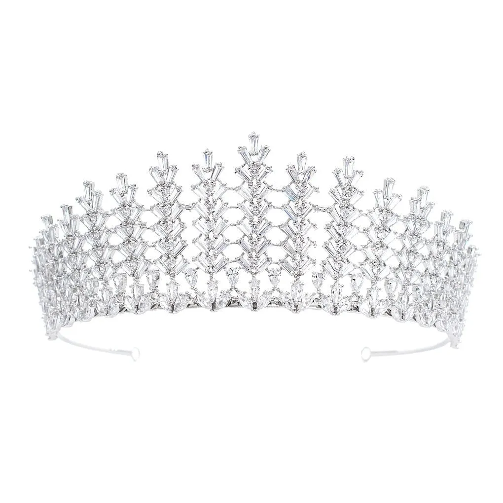 Cubic Zirconia Wedding Bridal Tiara Crown Diadem Hair Accessories CH10272