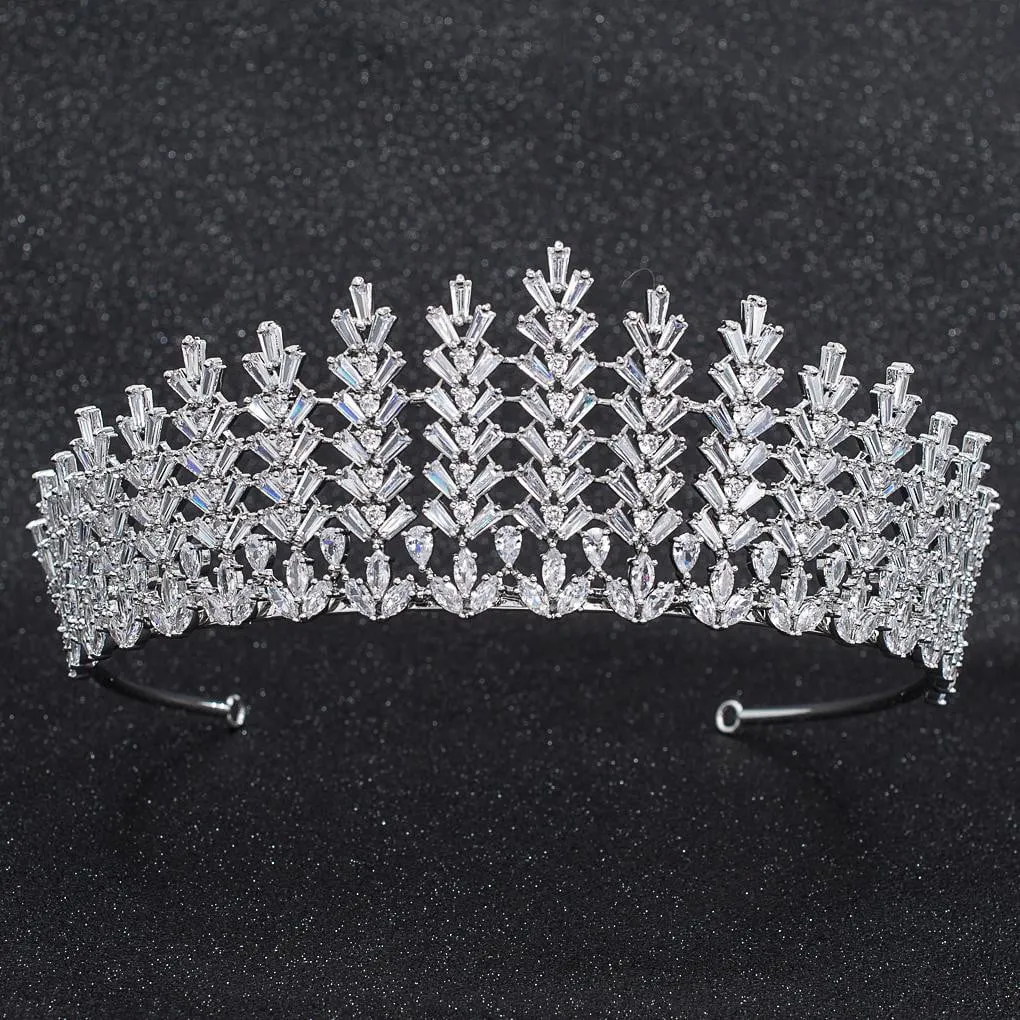 Cubic Zirconia Wedding Bridal Tiara Crown Diadem Hair Accessories CH10272