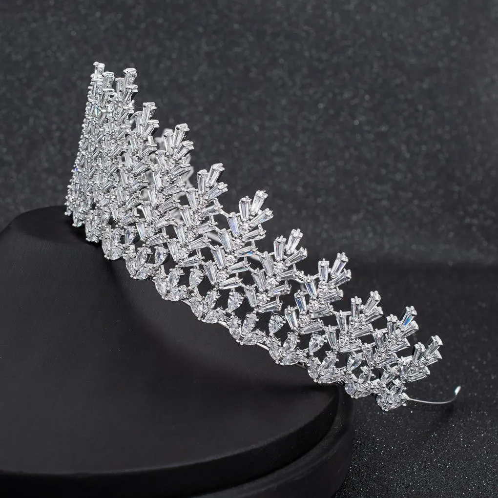 Cubic Zirconia Wedding Bridal Tiara Crown Diadem Hair Accessories CH10272