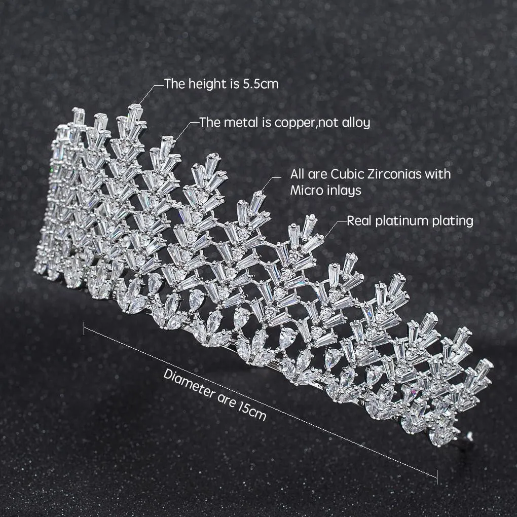 Cubic Zirconia Wedding Bridal Tiara Crown Diadem Hair Accessories CH10272