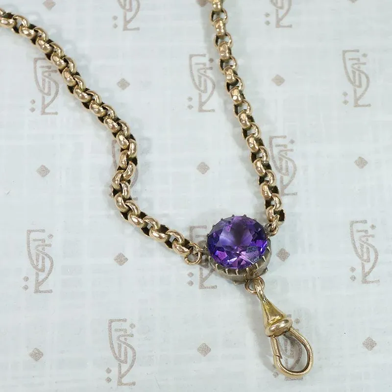 Cut Back Collet Set Amethyst Necklace by Ancient Influences