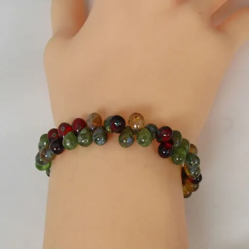 Czech Crystal Teardrop Multi-colored Bracelet