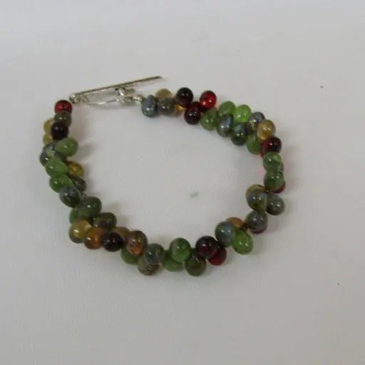 Czech Crystal Teardrop Multi-colored Bracelet