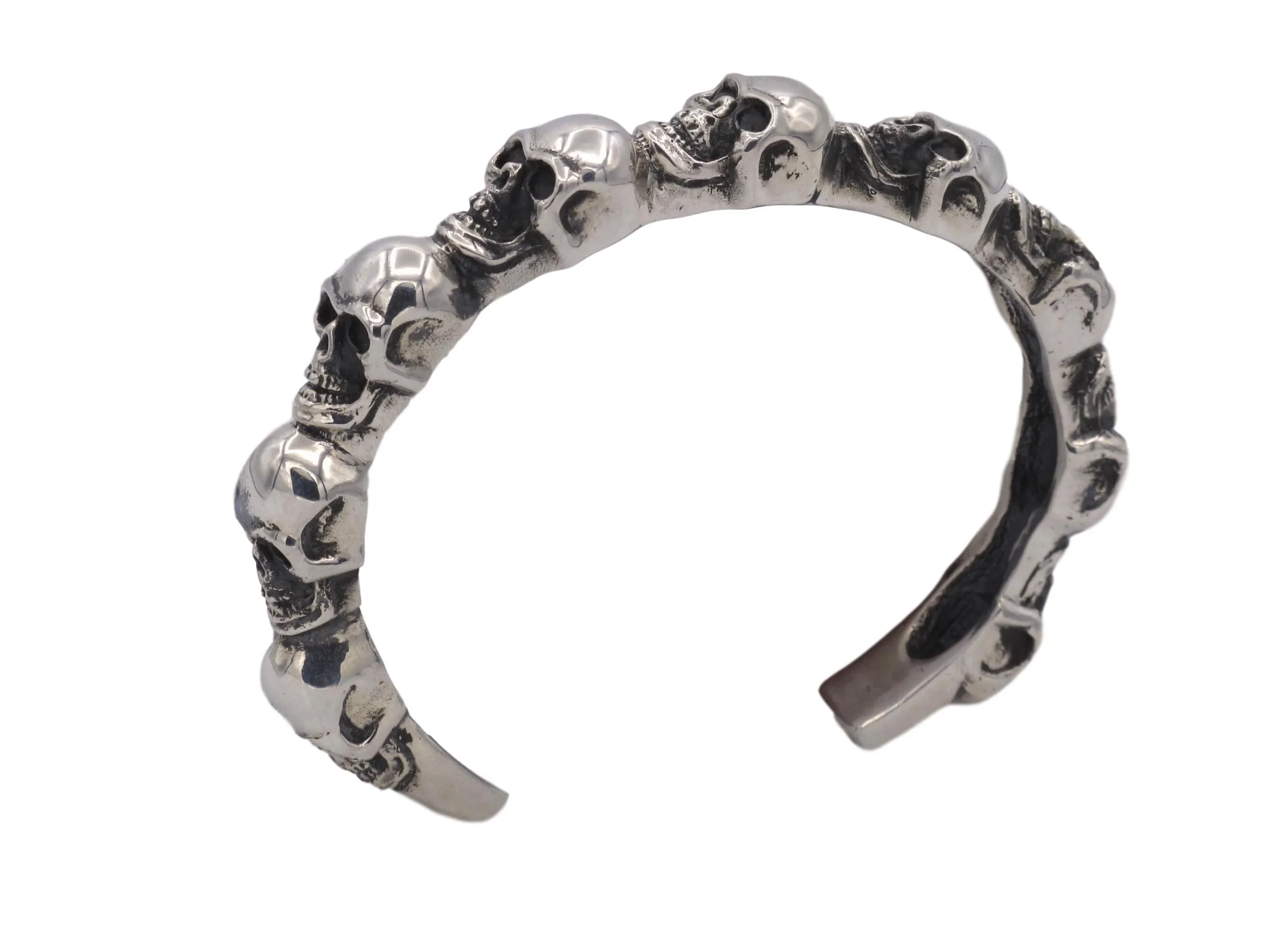 #DB-12 Multi Skull Cuff, Sterling