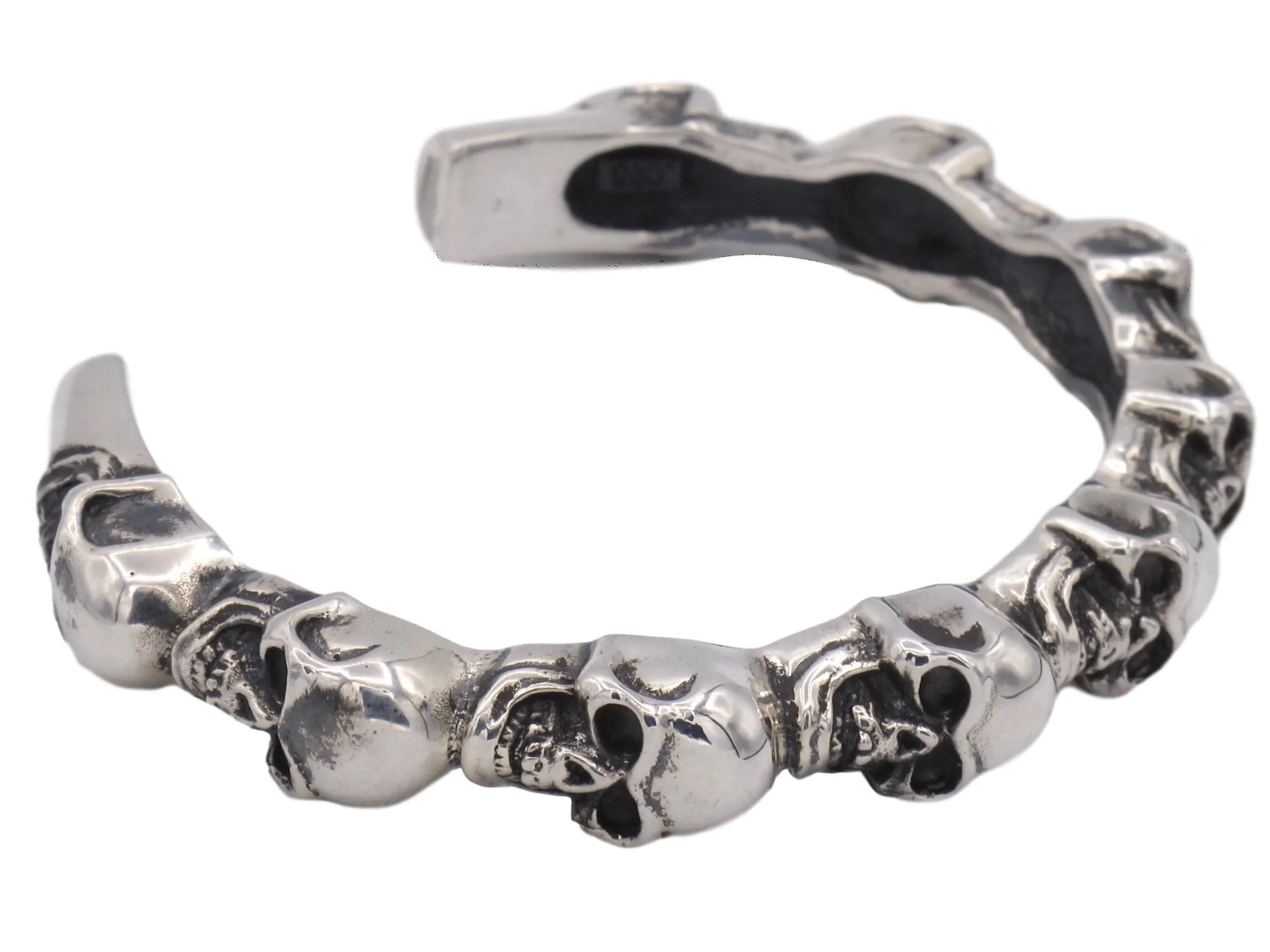 #DB-12 Multi Skull Cuff, Sterling