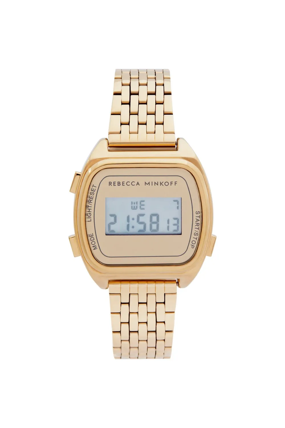 Digital Gold Tone Bracelet Watch, 34mm