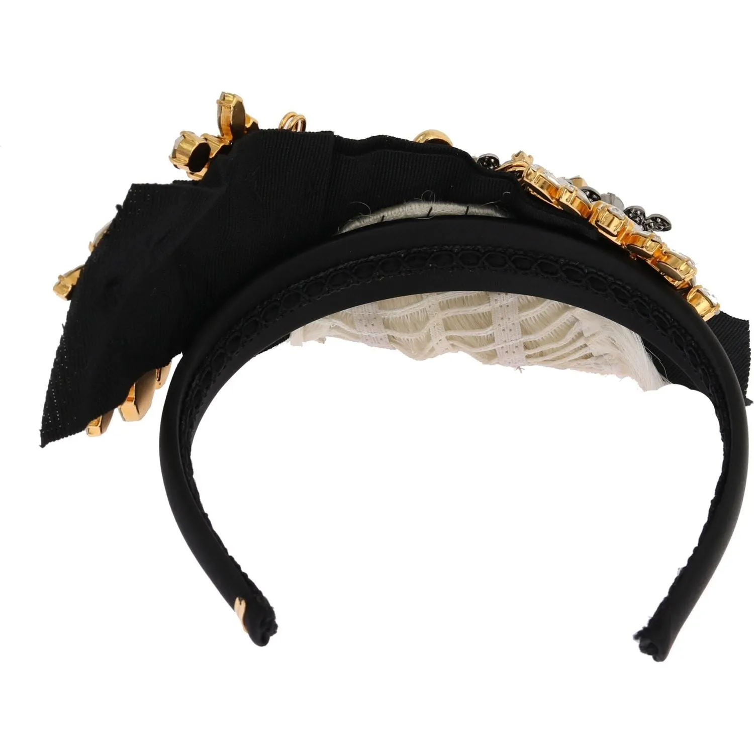 Dolce & Gabbana Elegant Black Crystal Headband Diadem