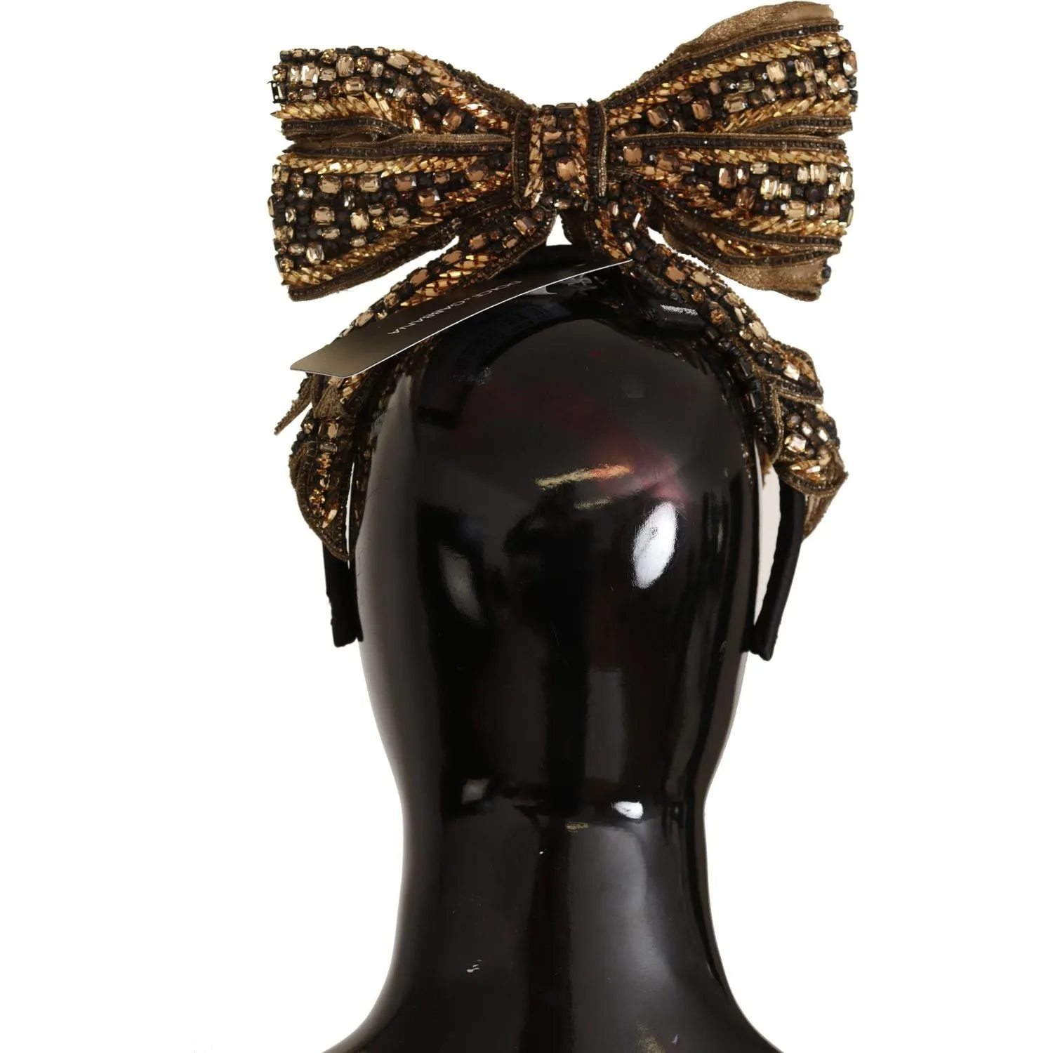 Dolce & Gabbana Elegant Gold Embellished Silk Diadem