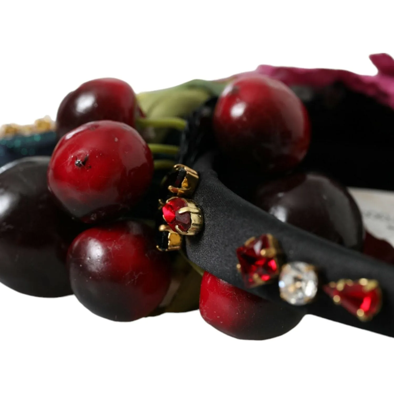 Dolce & Gabbana Red Watermelon Cherry Crystal Hairband Statement Diadem