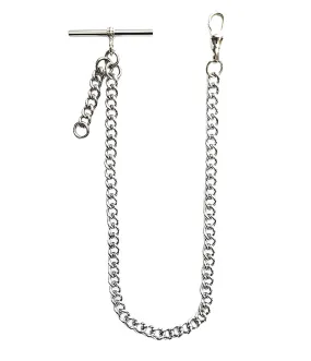 Dueber Chrome Plated Steel Albert Pocket Watch Chain with fob Drop DBRRPW001