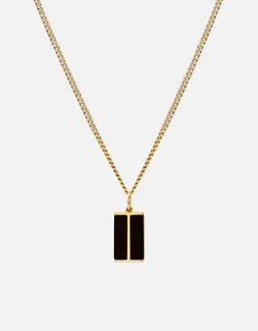 Duo Onyx Necklace, Gold Vermeil