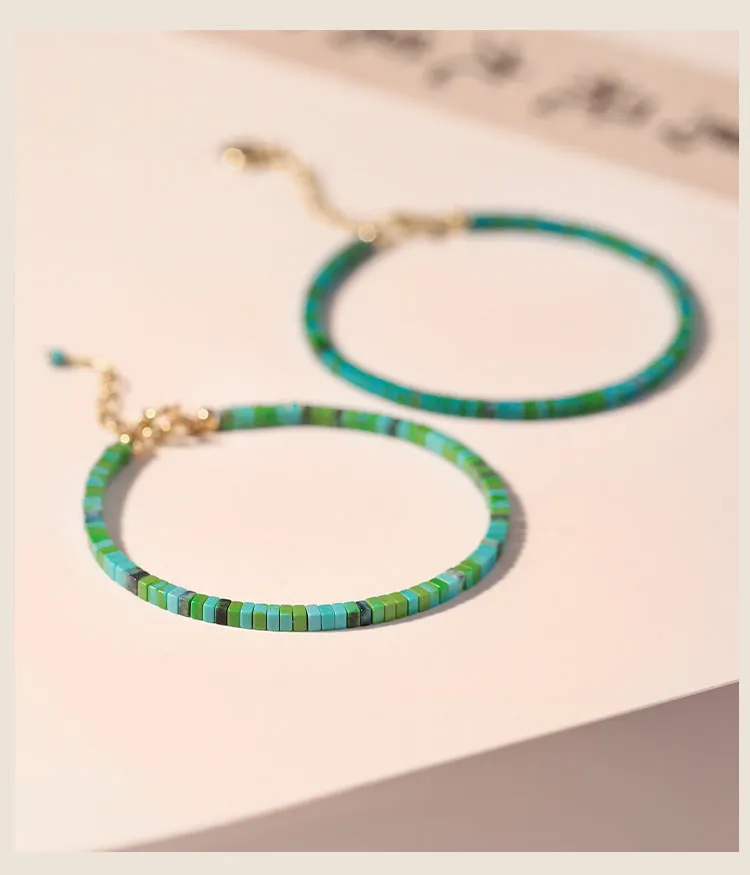 Elegant Retro Square Turquoise Bracelet for Fashion-Forward Women