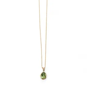 Elements Peridot Checkerboard Teardrop Pendant GP460GZ475GN185