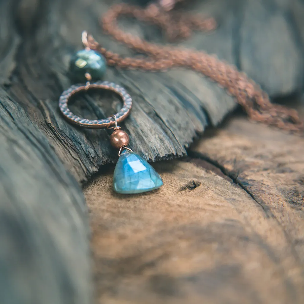 Elevate Your Energy: Labradorite Circular Necklace