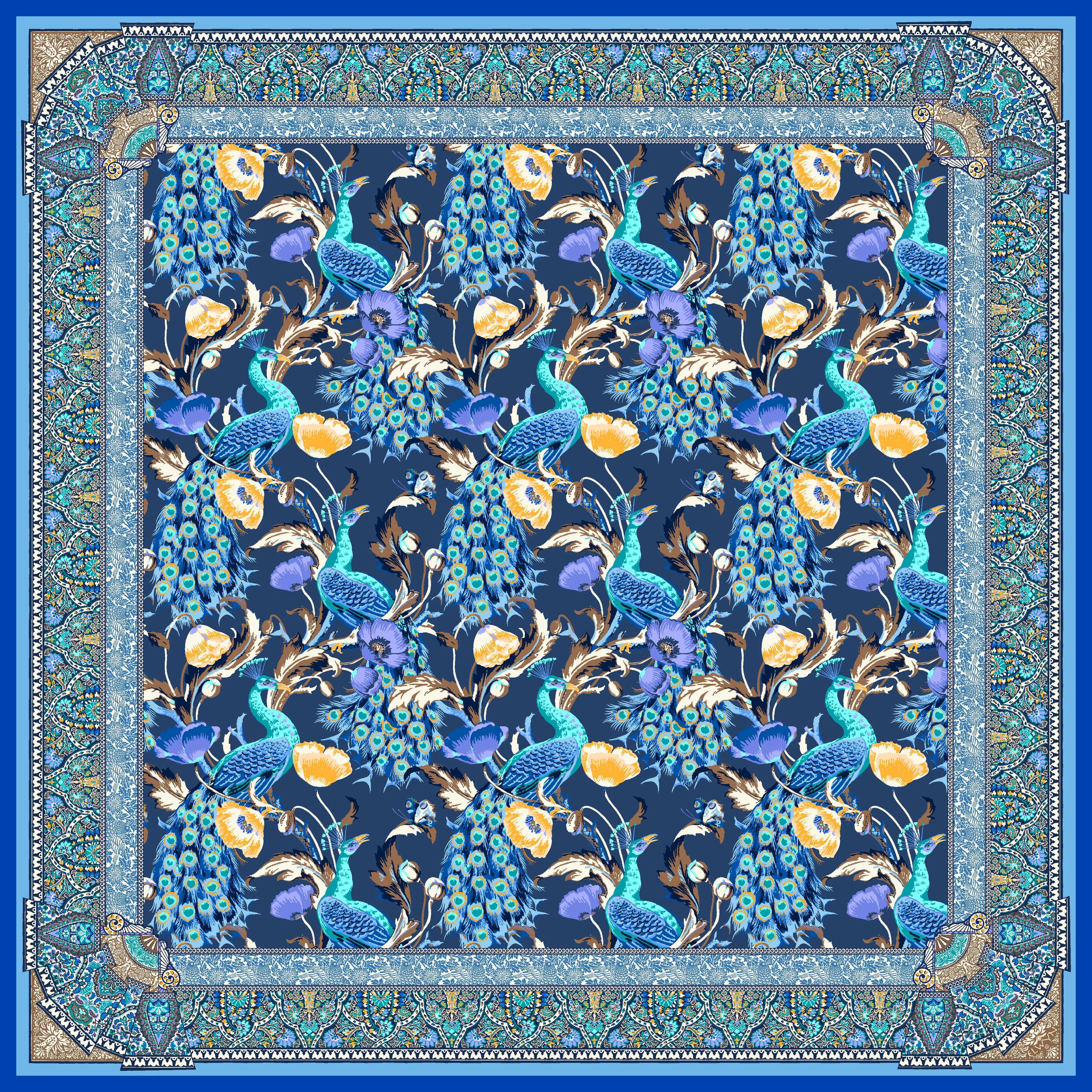 Elwyn New York Poppy Peacock Party Bandana