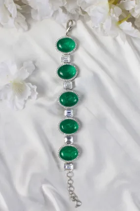 Emerald And Baguette Zircon Bracelet