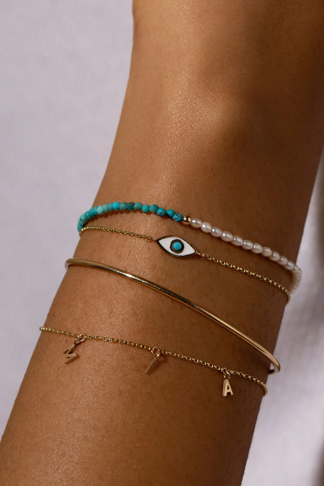 ENAMEL TURQUOISE EVIL EYE BRACELET