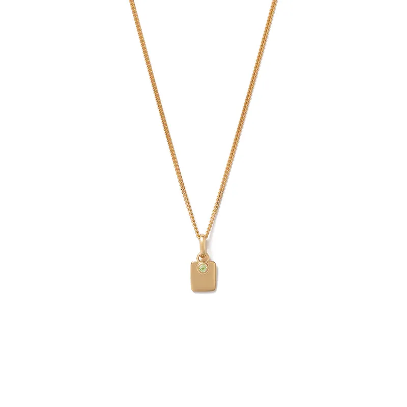 ENGRAVABLE PERIDOT BIRTHSTONE NECKLACE (AUGUST)