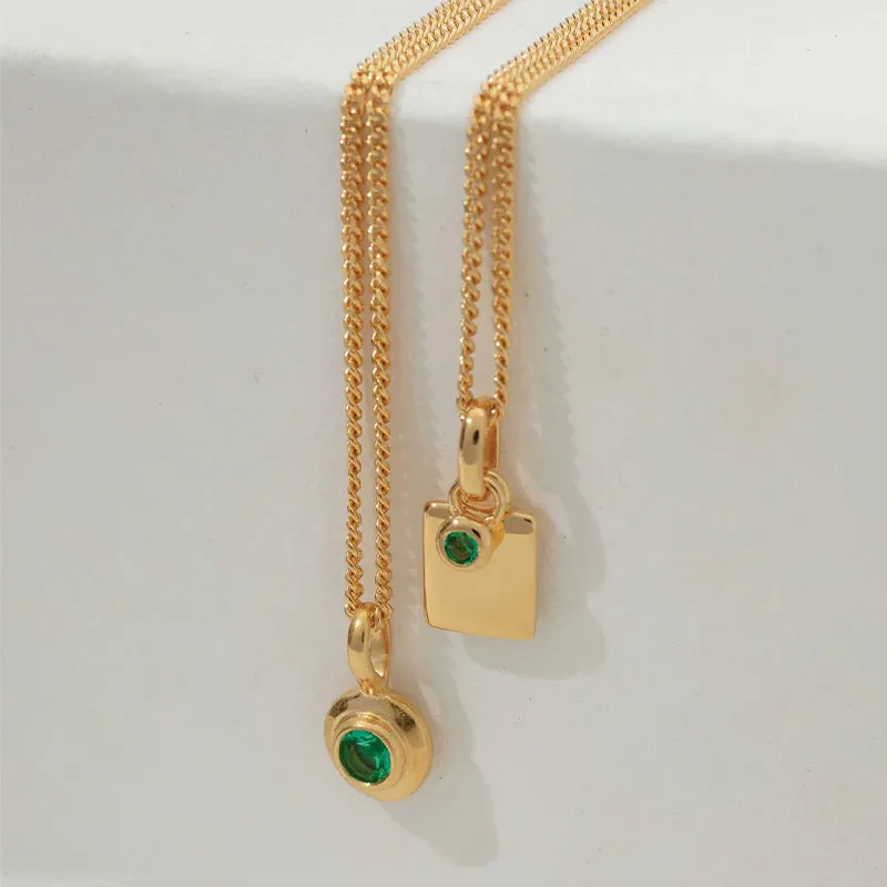 ENGRAVABLE PERIDOT BIRTHSTONE NECKLACE (AUGUST)