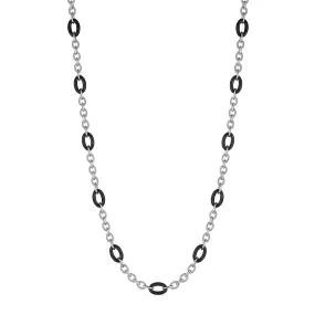 Eternity Long Signature Link Necklace with Black Onyx