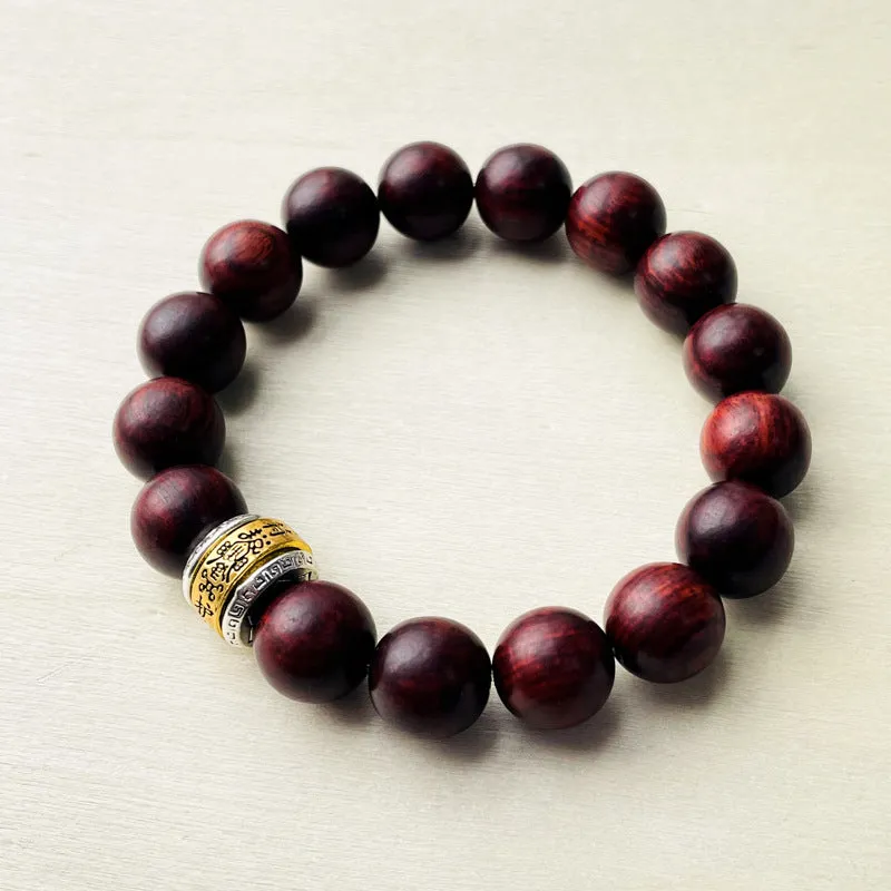 Exquisite Lobular Rosewood and Antique Beads Bracelet by Planderful