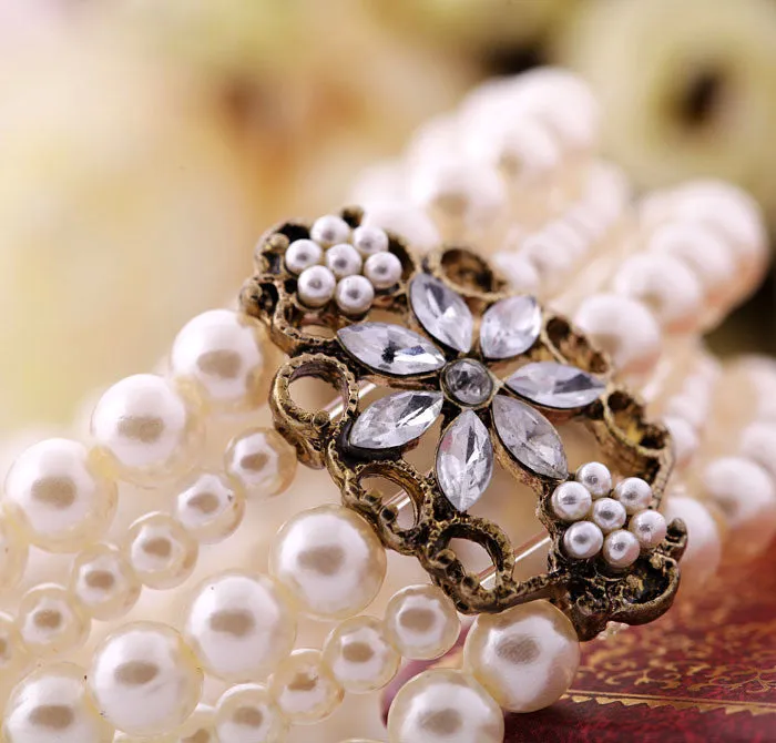 Fashion Accessories Simulated Pearl Women's Multi-layer Elastic Bracelet Accessories Free Shipping Bracelets & Bangles