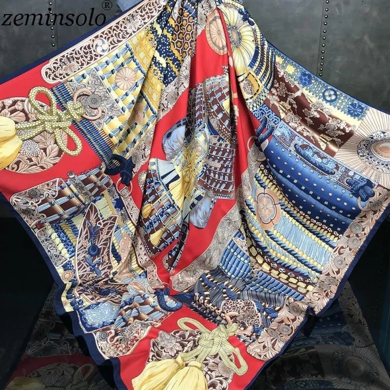 Fashion Square Silk Foulard Printed Bandana  Scarf