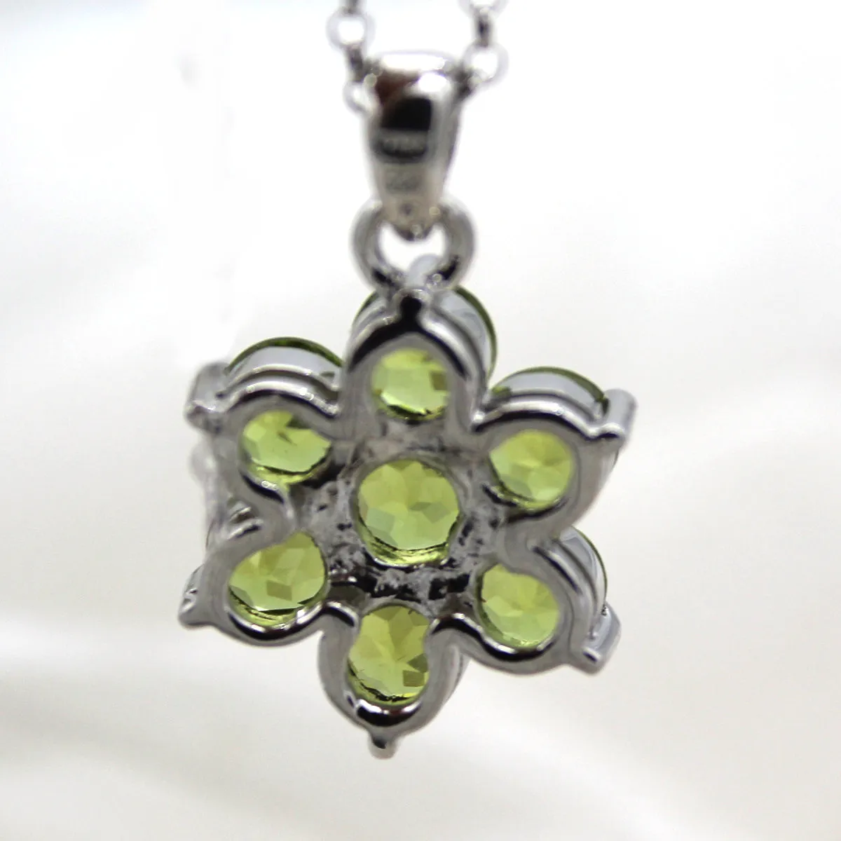 Flower Cluster Peridot Fine Necklace Pendant