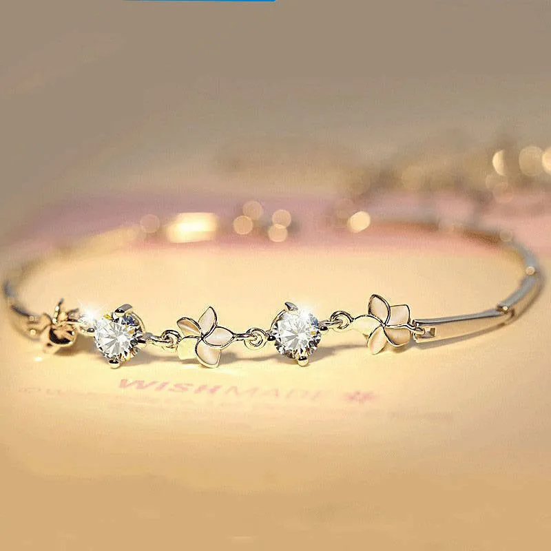 Fortune's Favor Sterling Silver Bracelet with Zircon Gems