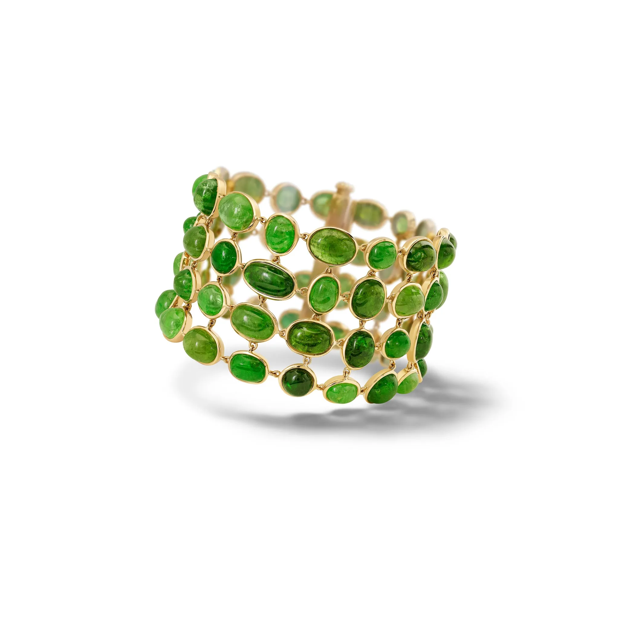 Fusion Bracelet 18ct Yellow Gold - Cabochon Tsavorite Garnet