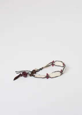 Garnet Bracelet in Frothy Pearl