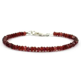 Garnet Faceted Bracelet with Sterling Silver Trigger Clasp