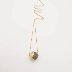 Gemstone Bead & Brass Cup Necklace | by brass bold