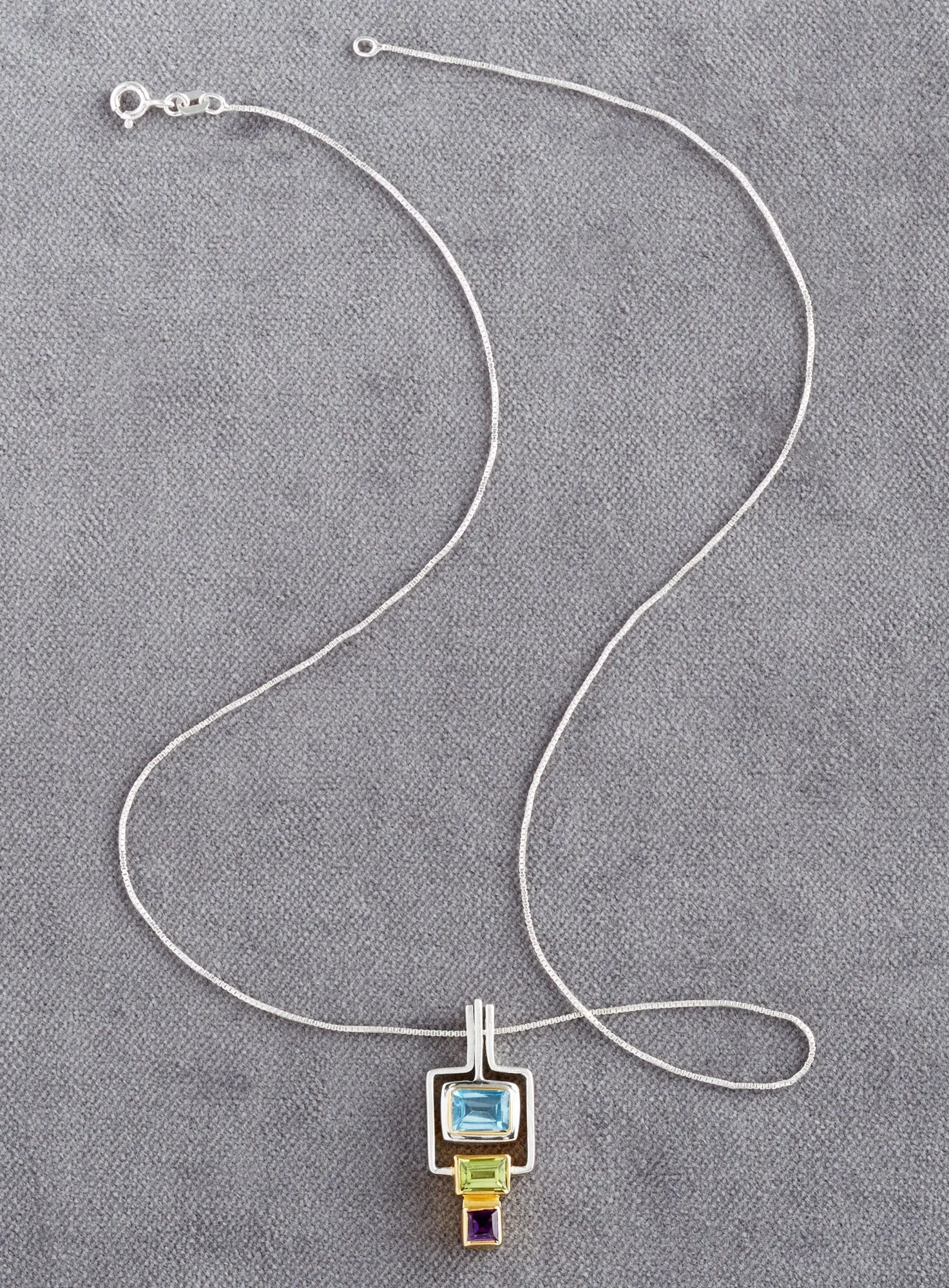 Geometric Gemstone Double Necklace