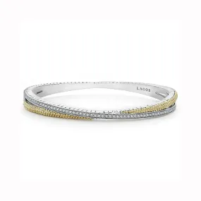 Gold Caviar and Diamond Bangle