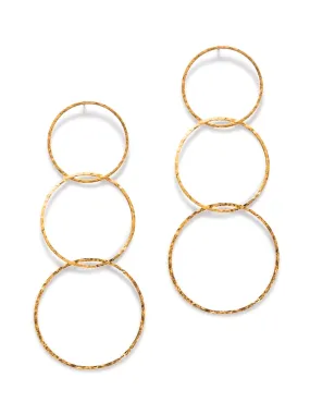 Gold Lindy Links Post Earrings