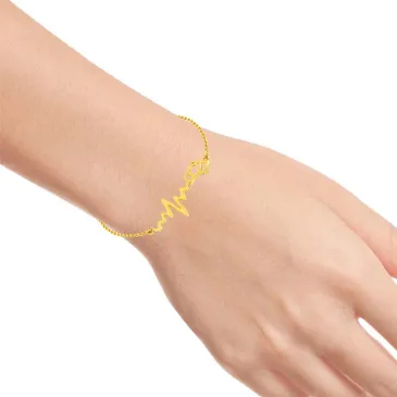 Gorgeous 18k Gold Bracelet With Stylish Heartbeat Design Online Exclusive Collection Pc Chandra