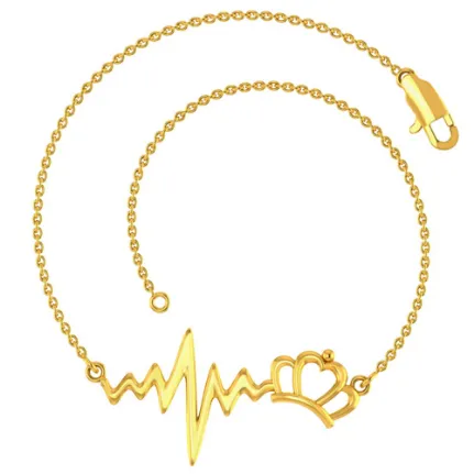 Gorgeous 18k Gold Bracelet With Stylish Heartbeat Design Online Exclusive Collection Pc Chandra