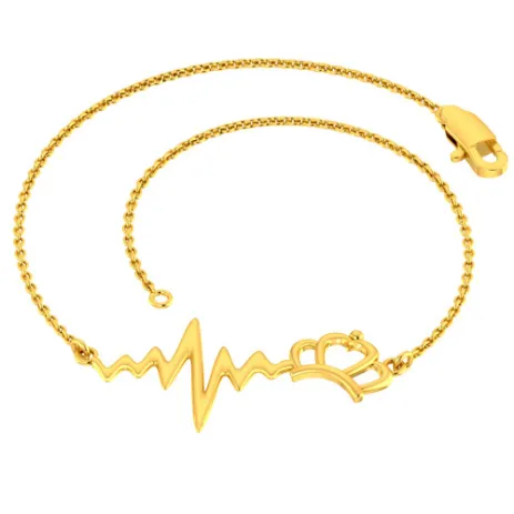 Gorgeous 18k Gold Bracelet With Stylish Heartbeat Design Online Exclusive Collection Pc Chandra