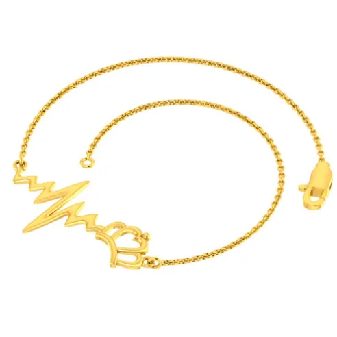 Gorgeous 18k Gold Bracelet With Stylish Heartbeat Design Online Exclusive Collection Pc Chandra