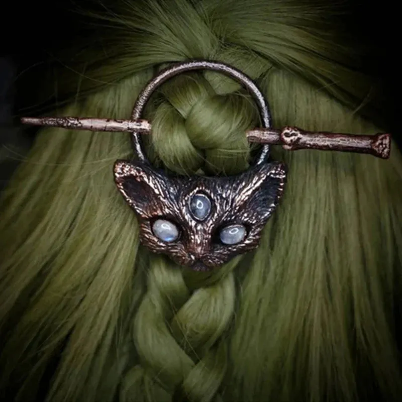 Gothic Retro Owl Hairpin - Unique Boho Metal Hair Stick