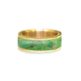 Green Mojave Turquoise Inlay Wedding Ring