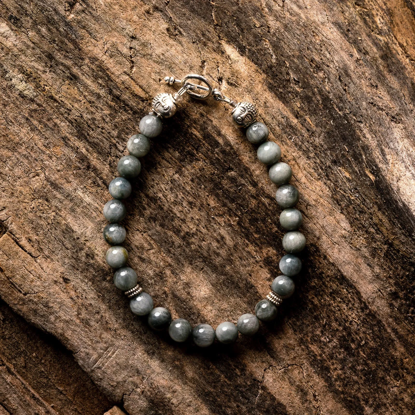 Grey Cat Eye Natural Gemstone Bracelet