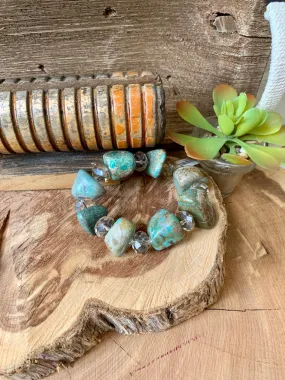 Handmade Turquoise Nugget Stretch Bracelet