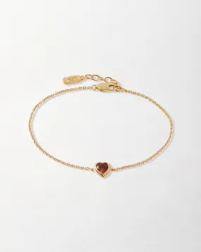 Heart Red Garnet Bracelet